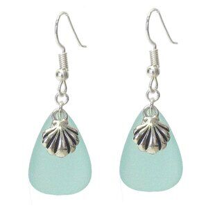 Aqua Seashell Earrings